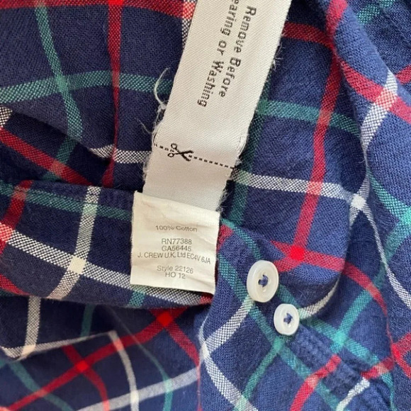 J. CREW - Plaid Button Down Oxford Shirt - Picture 6 of 7